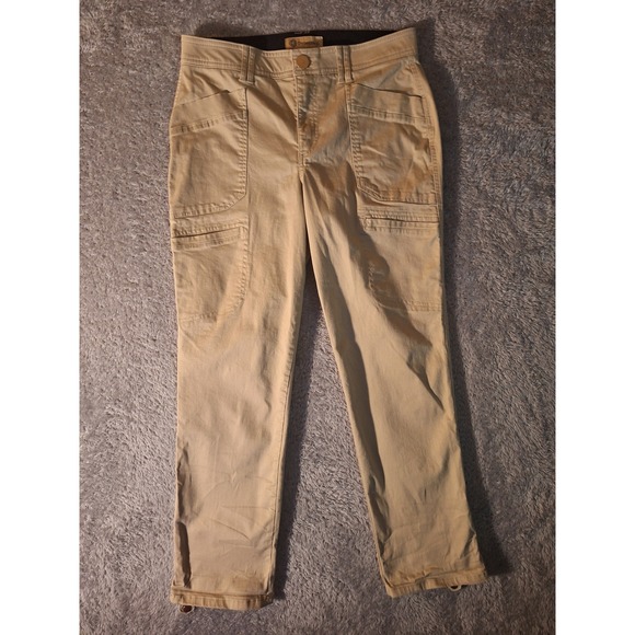 Democracy Womens Cargo Pants Size 10 Beige Ab Solution Casual Everyday Workwear - Picture 1 of 13